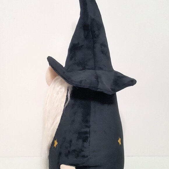 NEW RARE Pottery Barn Halloween Velvet Wizard Gnome Shaped Pillow 8" w x 23" h - Picture 4 of 6